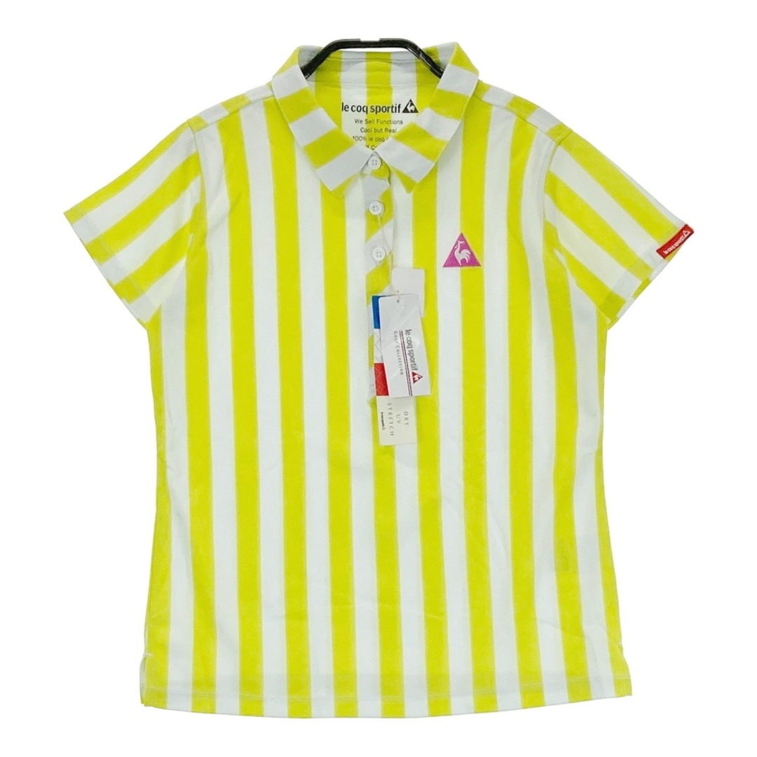 サイズ：M LE COQ GOLF ルコックゴルフ 半袖ポロシャツ ストライプ柄