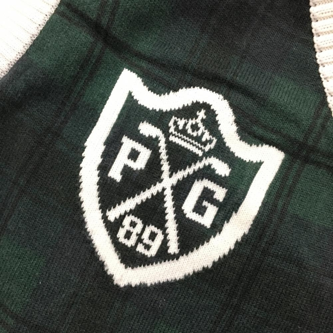 PEARLY GATES - パーリーゲイツ ニットベスト グリーン×黒 Vネック