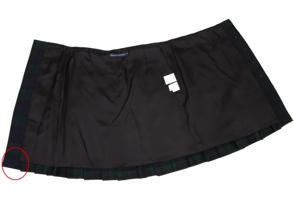 ラルフローレンRalph Lauren タータンチェックプリーツスカート 紺緑9