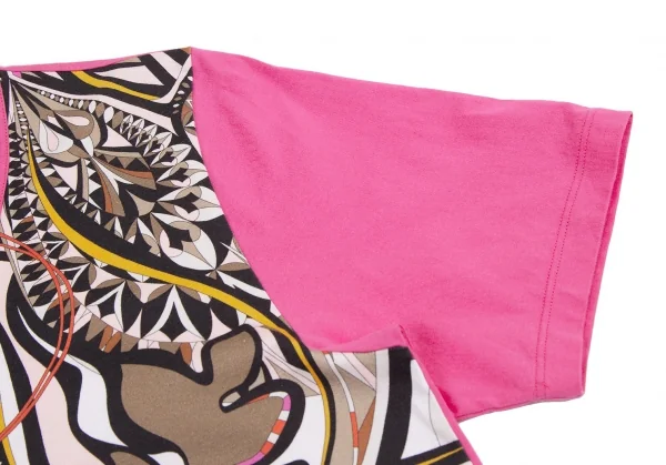 エミリオプッチEMILIO PUCCI フロントプッチ柄切替VネックTシャツ