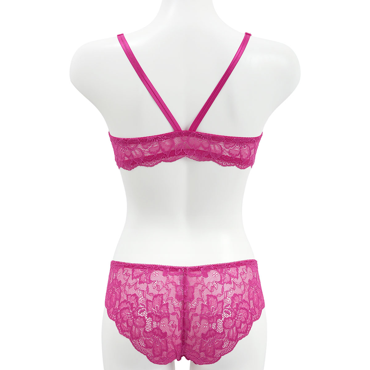 ラブジェリー 背中魅せ ジュエルフラワー フロントホック ブラセット