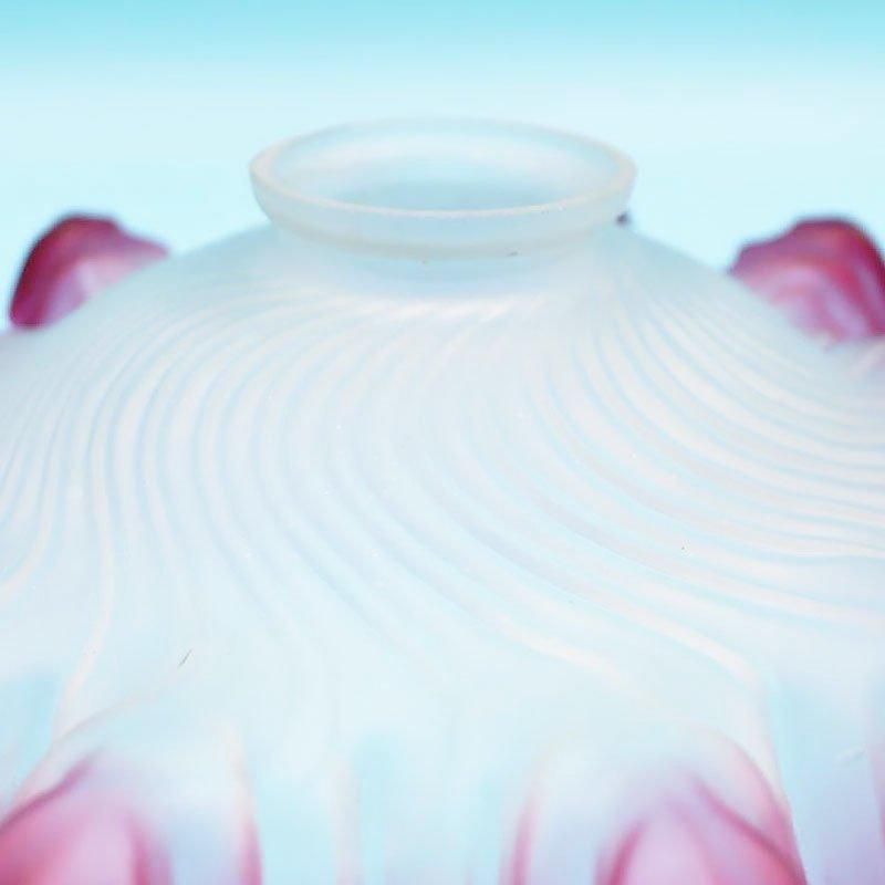 照明 大正ロマン 電笠 ガラス ピンク 直径27cm