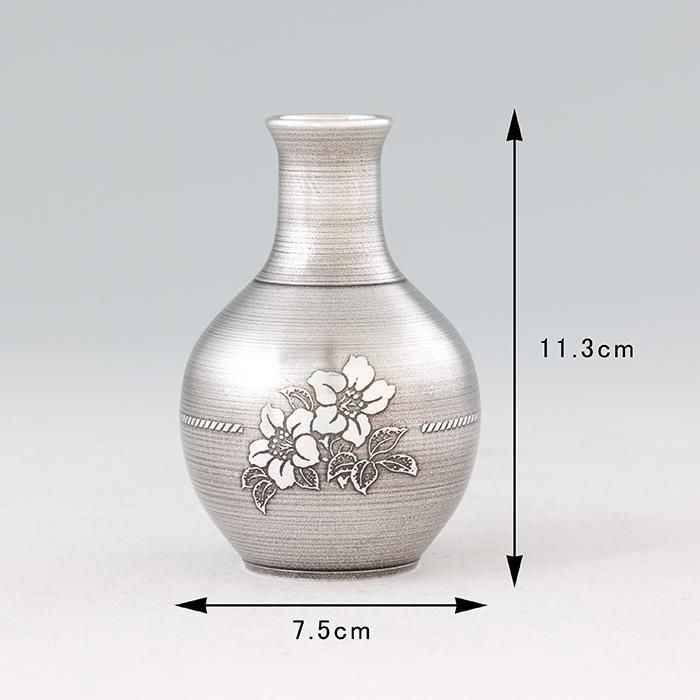 錫 花瓶 一輪挿し 黒漆加工 [No.123]｜薩摩錫器工芸館