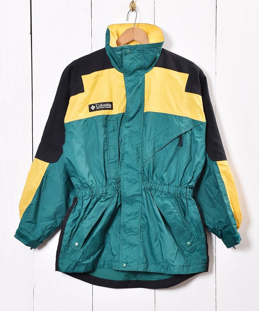 Columbia” ナイロンジャケット イエロー×グリーン - 古着屋
