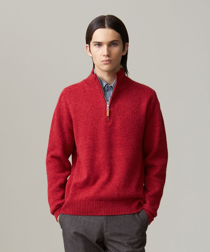 Cash Lamb's Wool】ハーフジップニット(507619566)｜HANKYU MEN'S