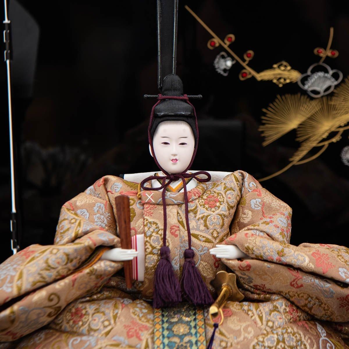 ひな人形 京十 親王飾り 津田逢生 沈金屏風【アウトレット特価品