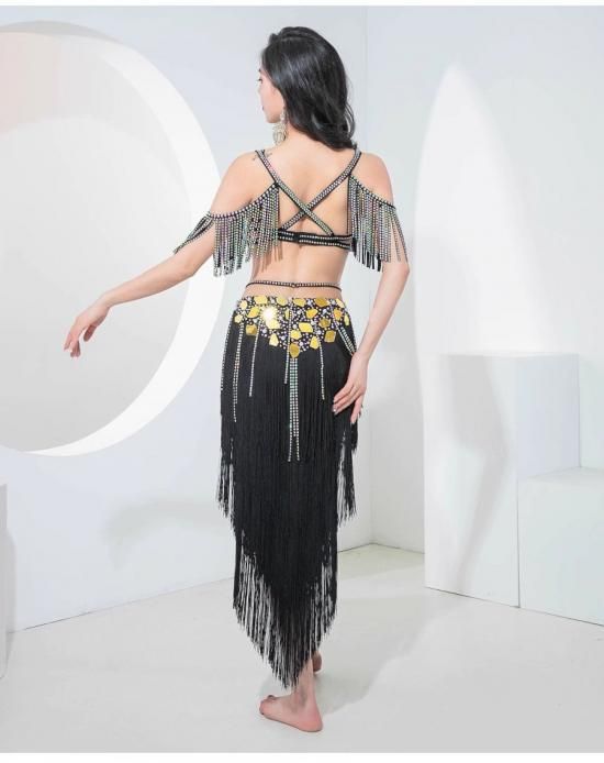 オリエンタル衣装 ドラムソロ用ミラーラインストーンフリンジデザイン