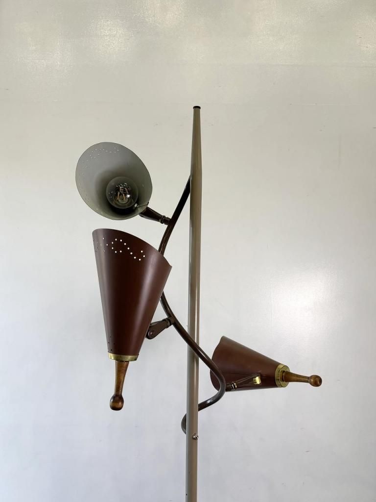 1960-70's ヴィンテージ ミッドセンチュリー 3灯 フロアランプ