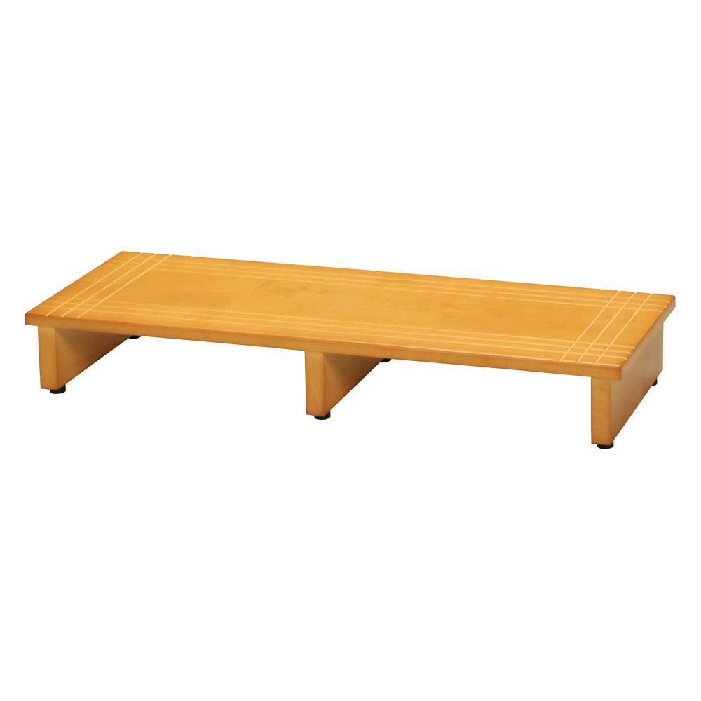 木製玄関踏み台 幅90cm(ライトブラウン/茶)】 木目 天然木 ステップ