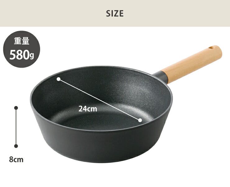 チタン&ダイヤモンド コーティング TIDA マルチパン 24cm IH対応