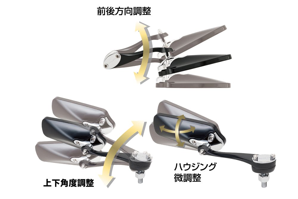 TANAX タナックス リゼットミラー 8mm (ピアノブラック) AMS-104-8