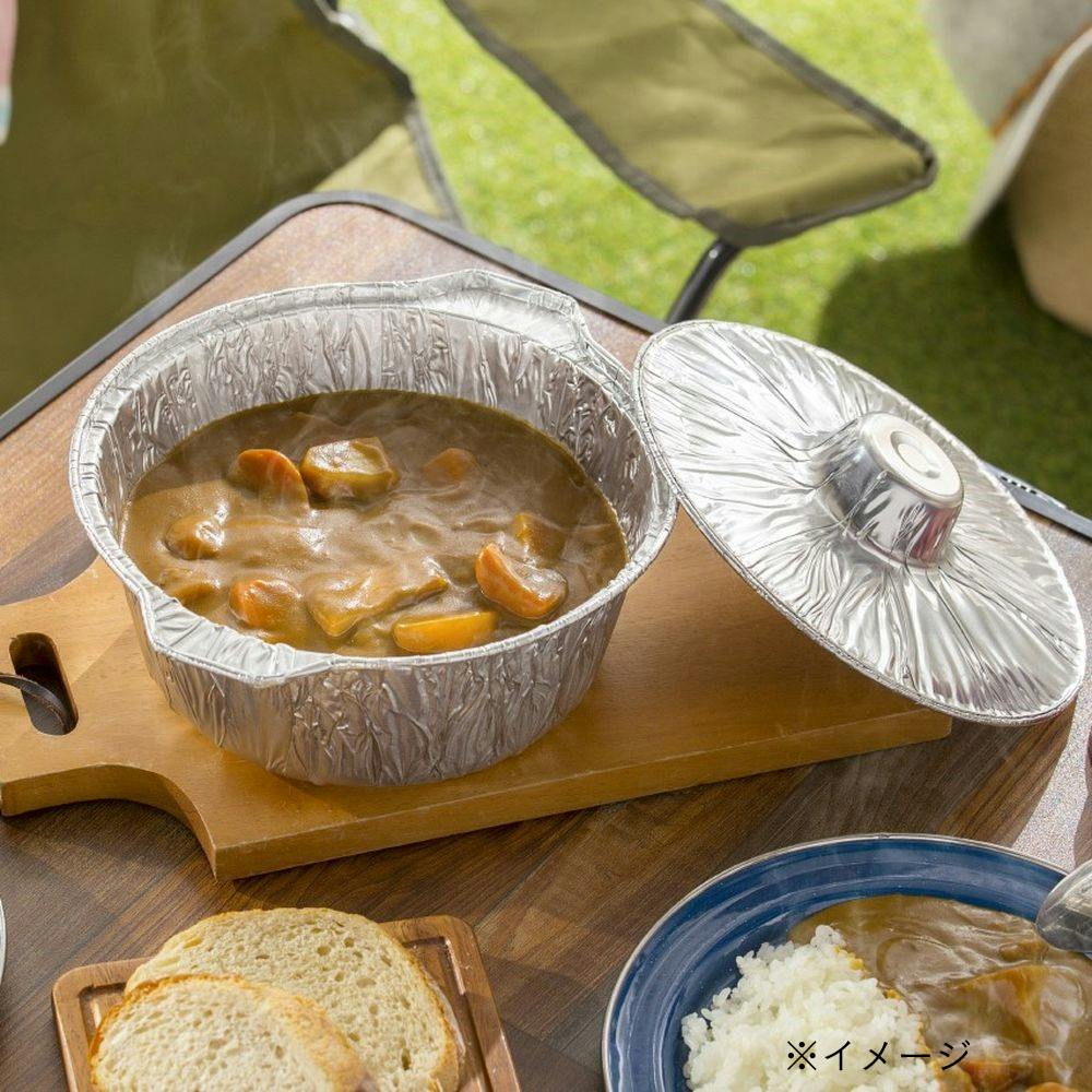カインズ 片付けラクラク フタ付きアルミ鍋 22cm 2枚入り | キャンプ