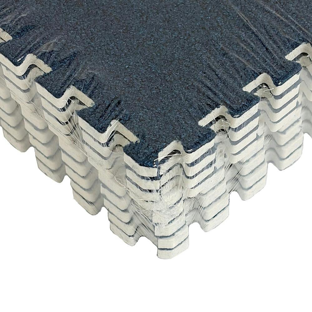 縁付制菌防臭ジョイントマット9枚組 ＆Pet ネイビー | ラグ