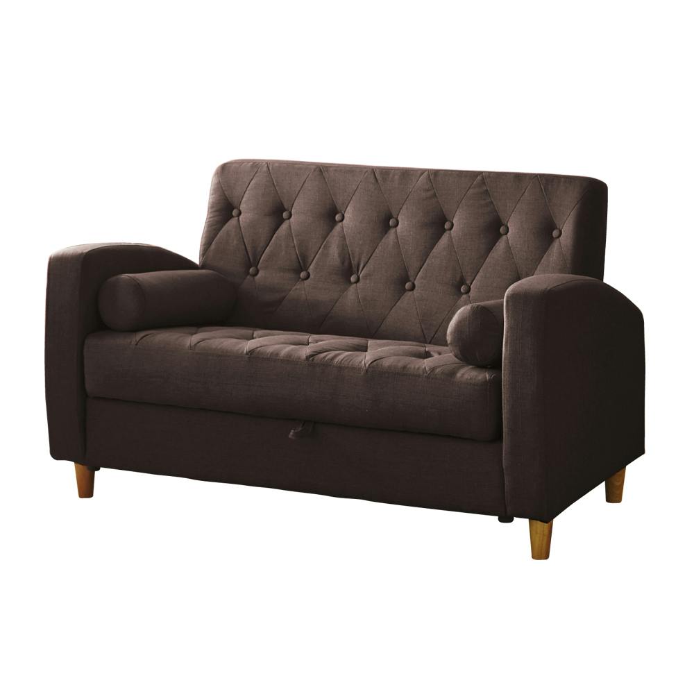 後藤家具物産 収納庫付き2人掛けソファー クララ/ブラウン色 Size：123