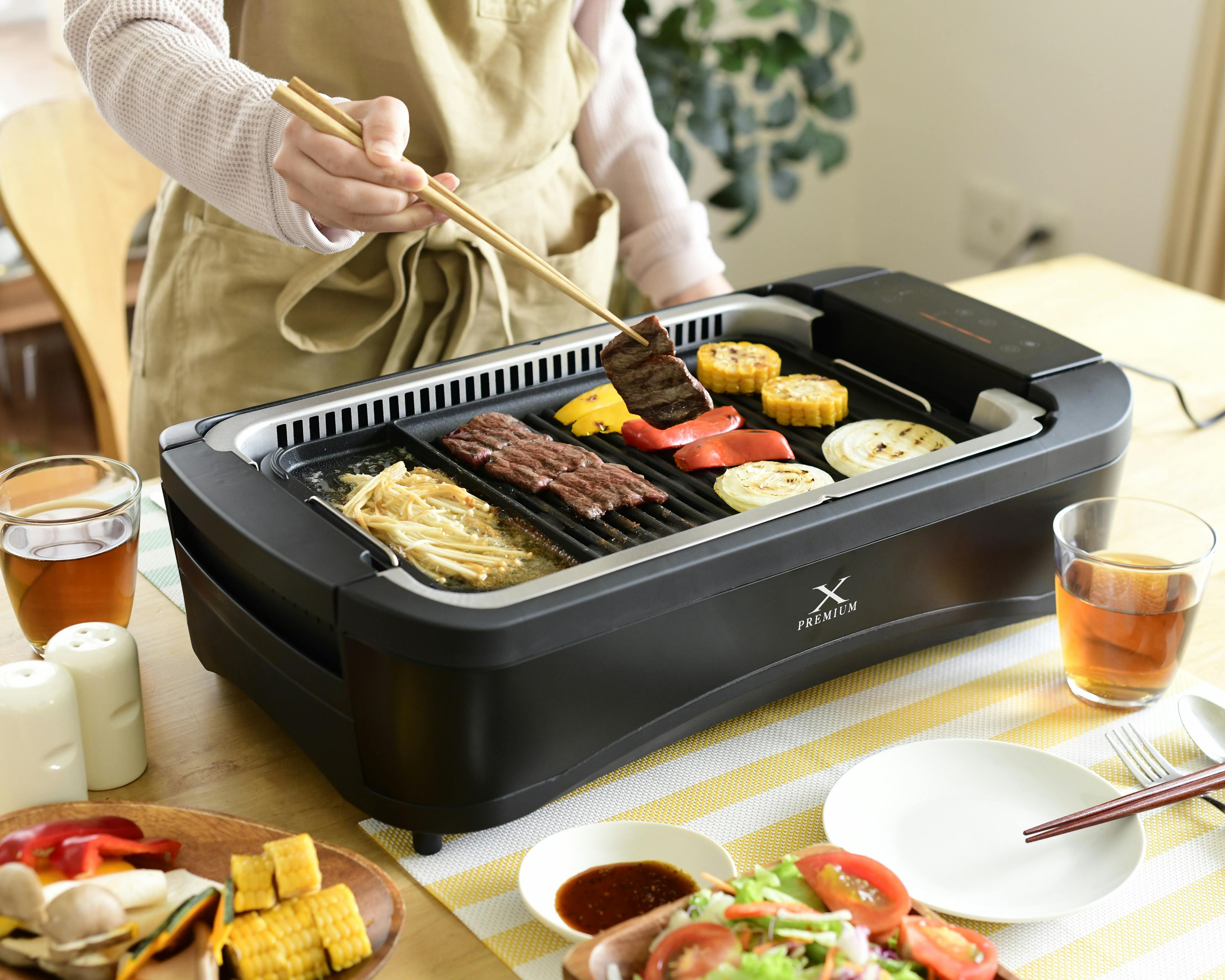 YAMAZEN 焼肉プレート 減煙 吸煙グリル ホットプレート 煙の少ない焼肉