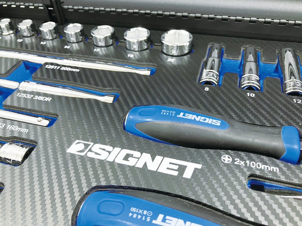 SIGNET 85点組 3/8DR・1/4DR 3段 ツールボックス 工具セット マット