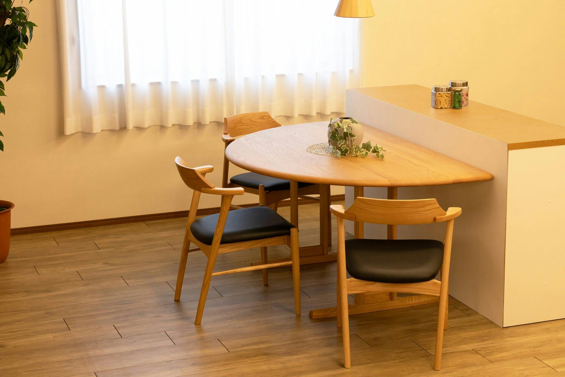 筑波産商 アルボル YUME2 180×110 半円 ダイニングテーブルT ブラウン