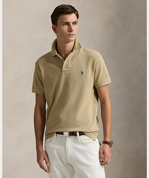 カスタム スリム フィット メッシュ ポロシャツ