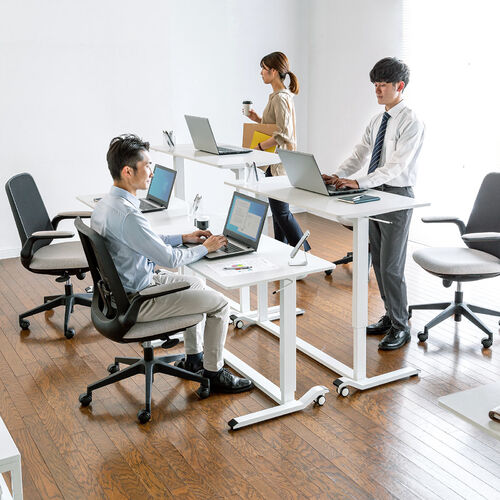 昇降デスク ガス圧昇降 スタンディングデスク軽量 作業台 座りすぎ防止