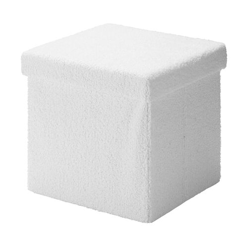 もこもこ 折りたたみ収納スツール ボア生地 幅38cm 耐荷重100kg