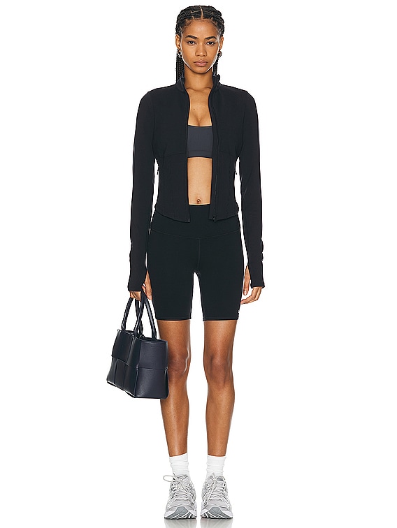 alo Airbrush Corset Full Zip Jacket in Black | FWRD