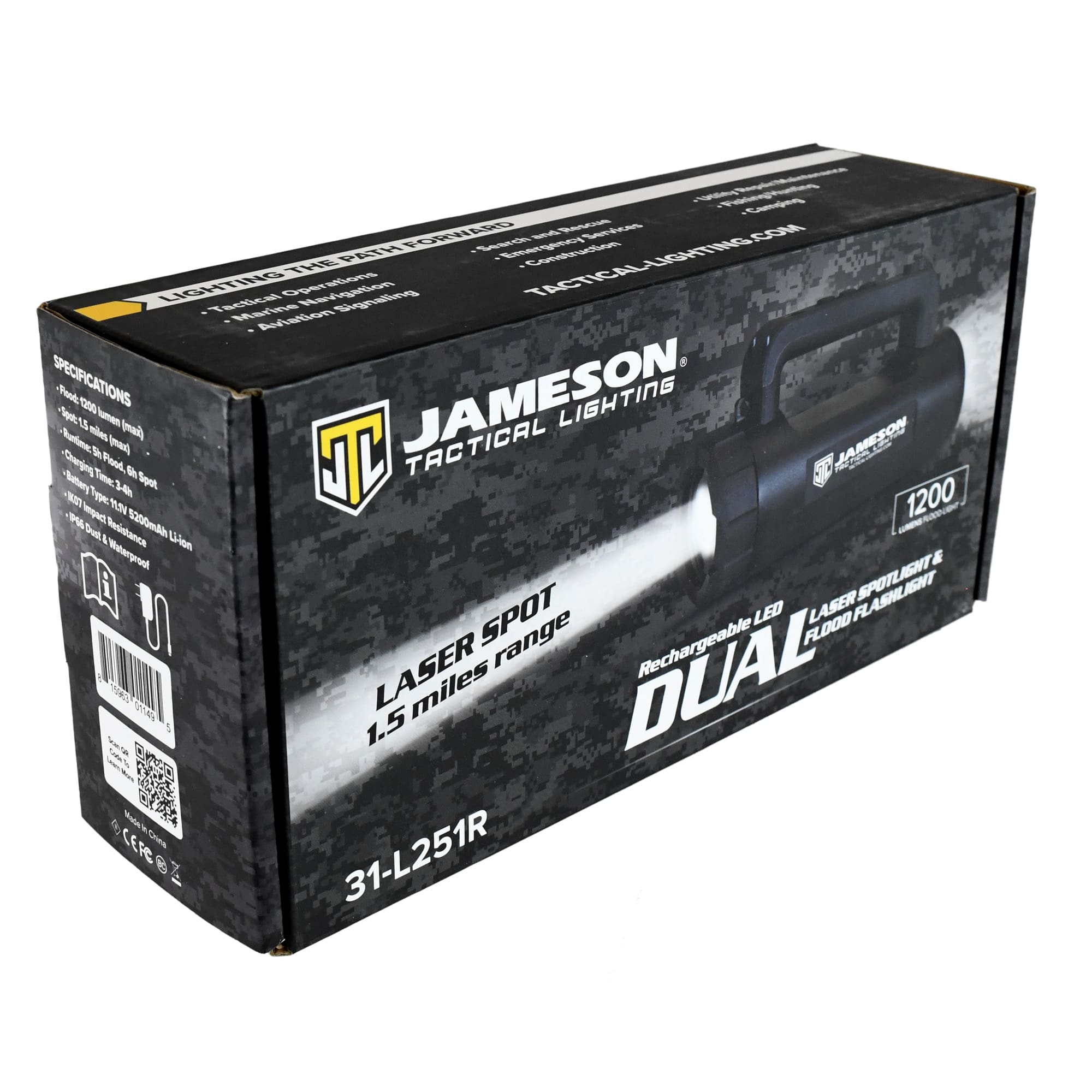 Rechargeable LED Spotlight and Flood Flashlight | Jameson Tools