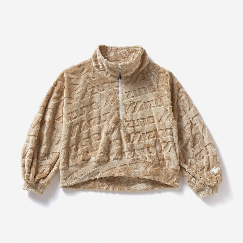 ミズノ直営限定／吸湿発熱】ブレスサーモロゴファーハーフジッププル