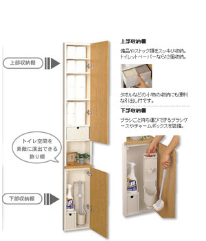 TSF-204U+TSF-203U/LM｜LIXIL埋込収納棚[上部収納棚+下部収納棚