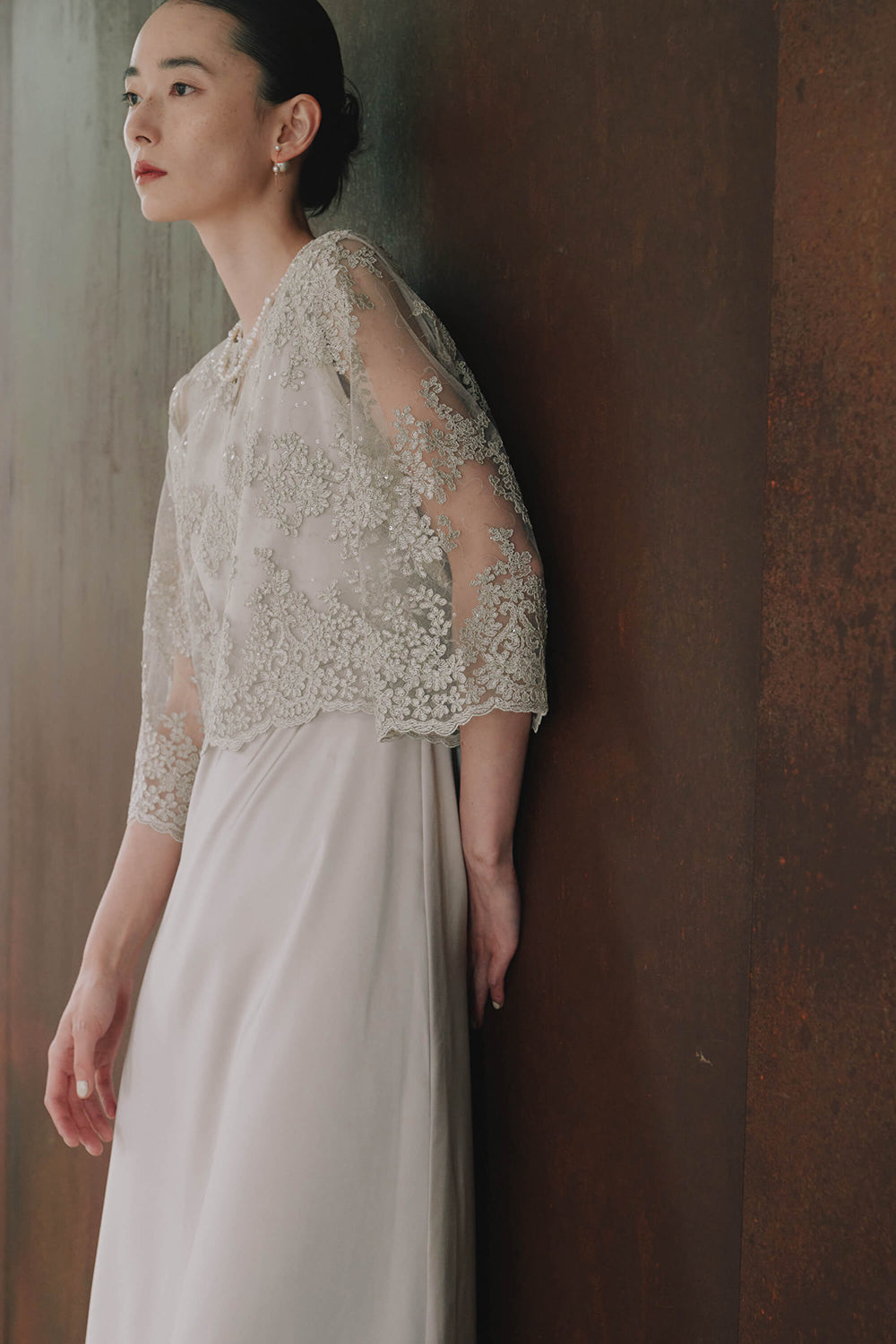 kaene公式オンラインストア シャイニーレースレイヤードドレス