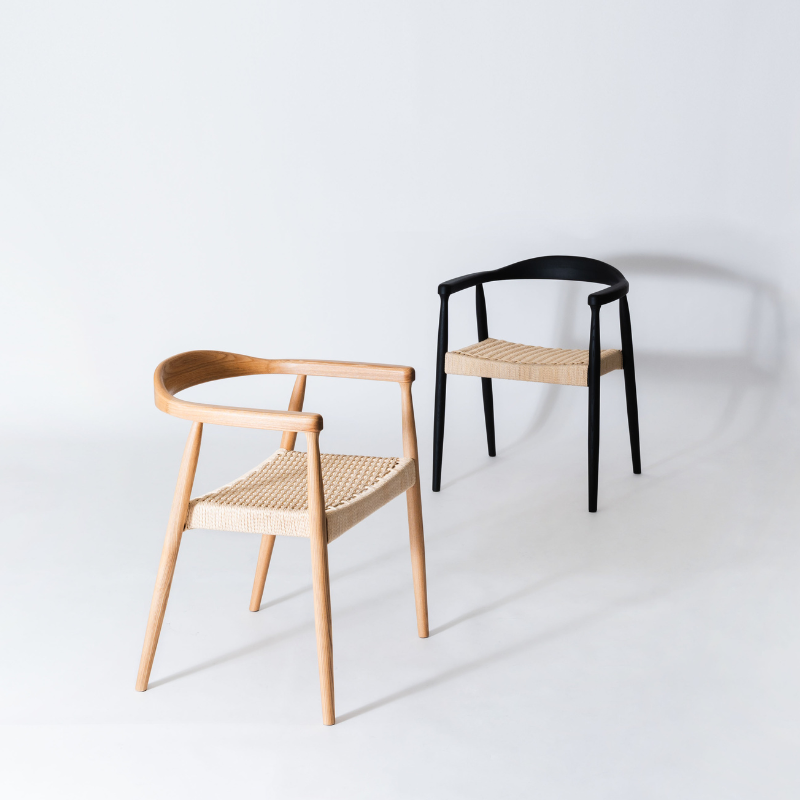 ペーパーコードアームチェア【ブラック】 – 河口家具製作所オンライン