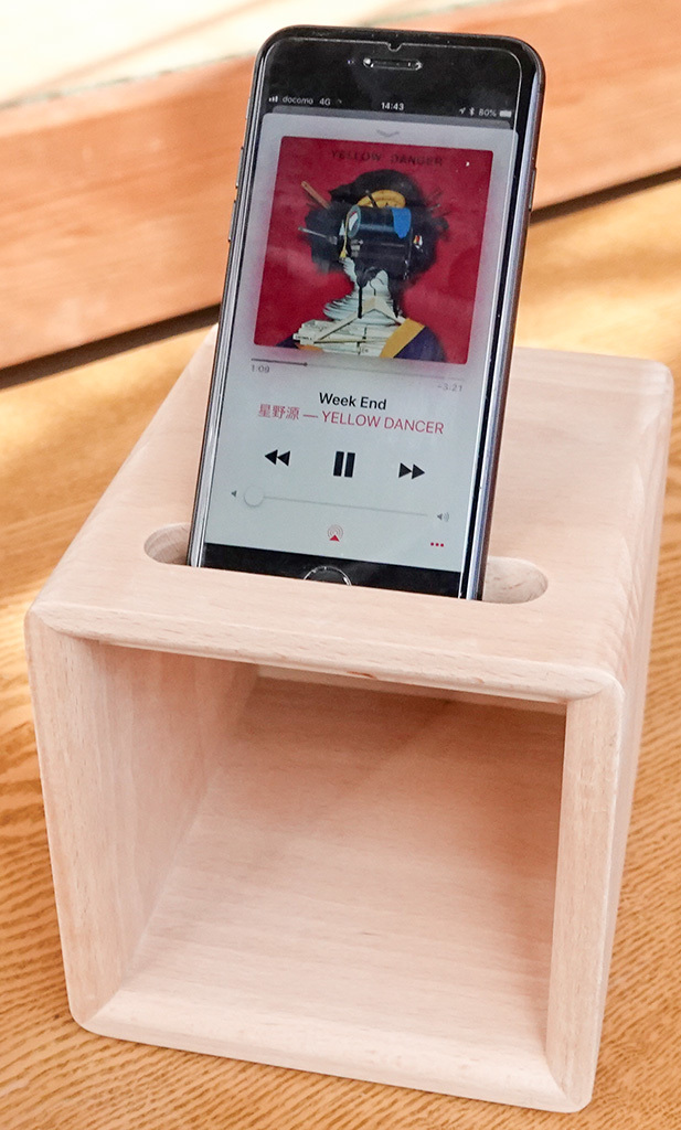 スマホスピーカー｜木箱屋｜有限会社白山ケース工業｜新潟市西蒲区