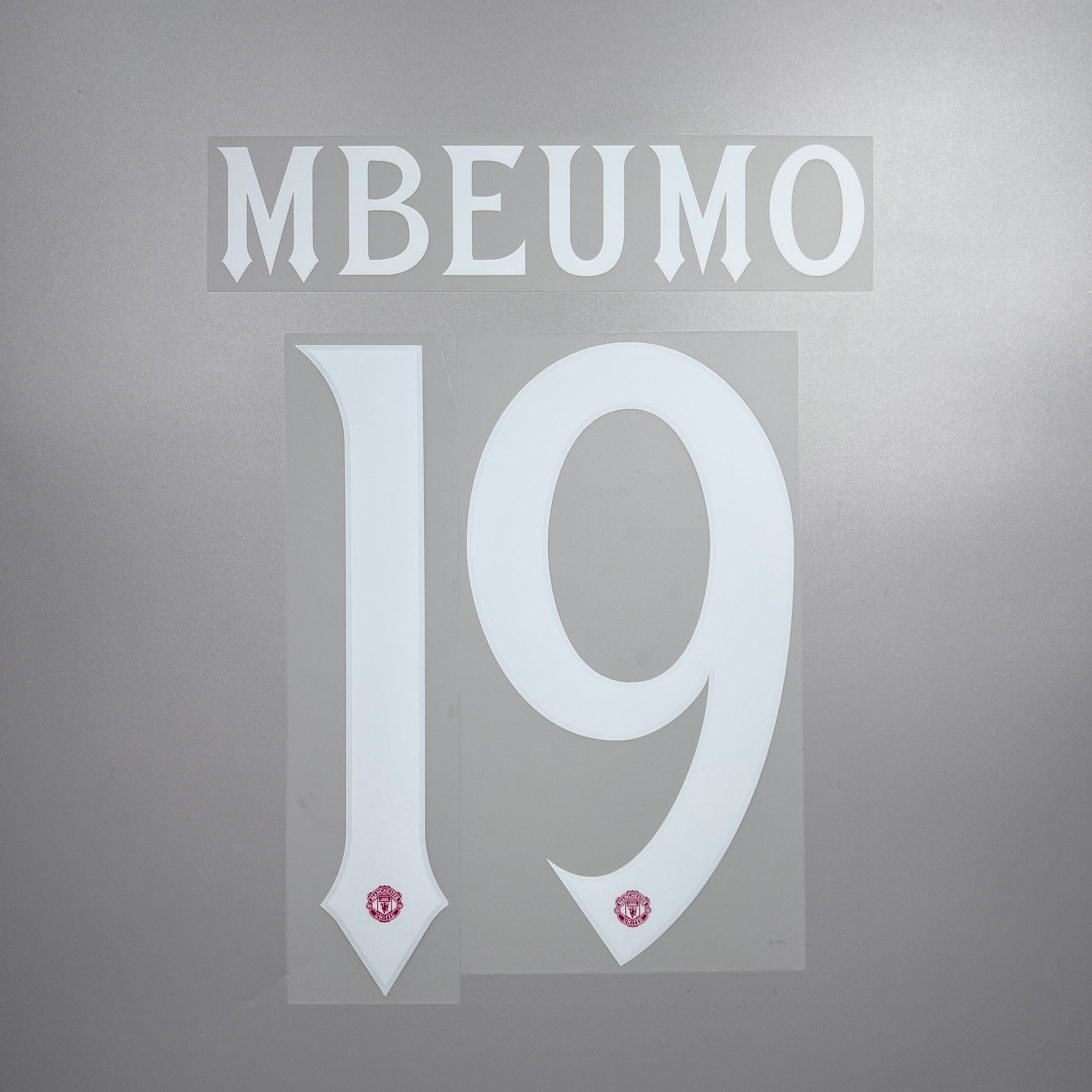 Official #19 Mbeumo 25/26 Manchester United Home Name & Number set