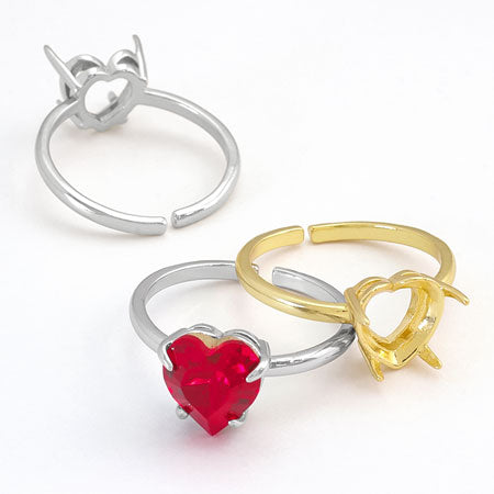 リング台 石座付ハート ＃4884 8.8×8mm ピンクゴールド – 貴和製作所