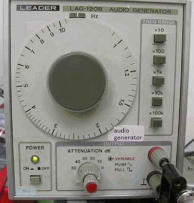 オーディオ信号発生器、ミリボルトメーター、ひずみ・歪率計
