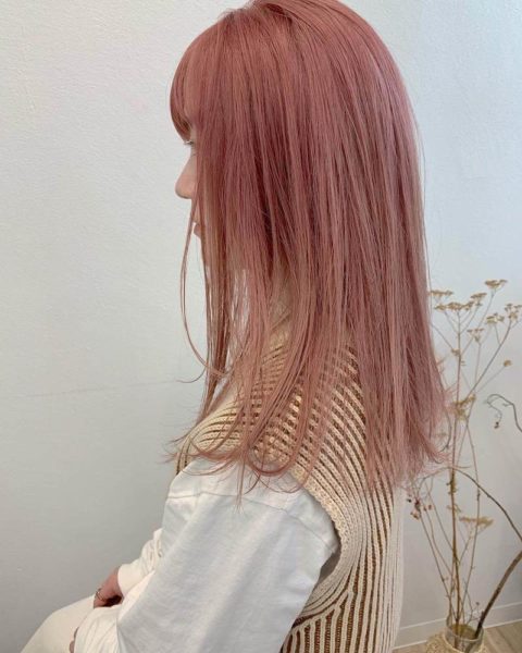 ミルクティーピンクカラーロブ｜兵庫美容室GIFT（ギフト）スタイリスト