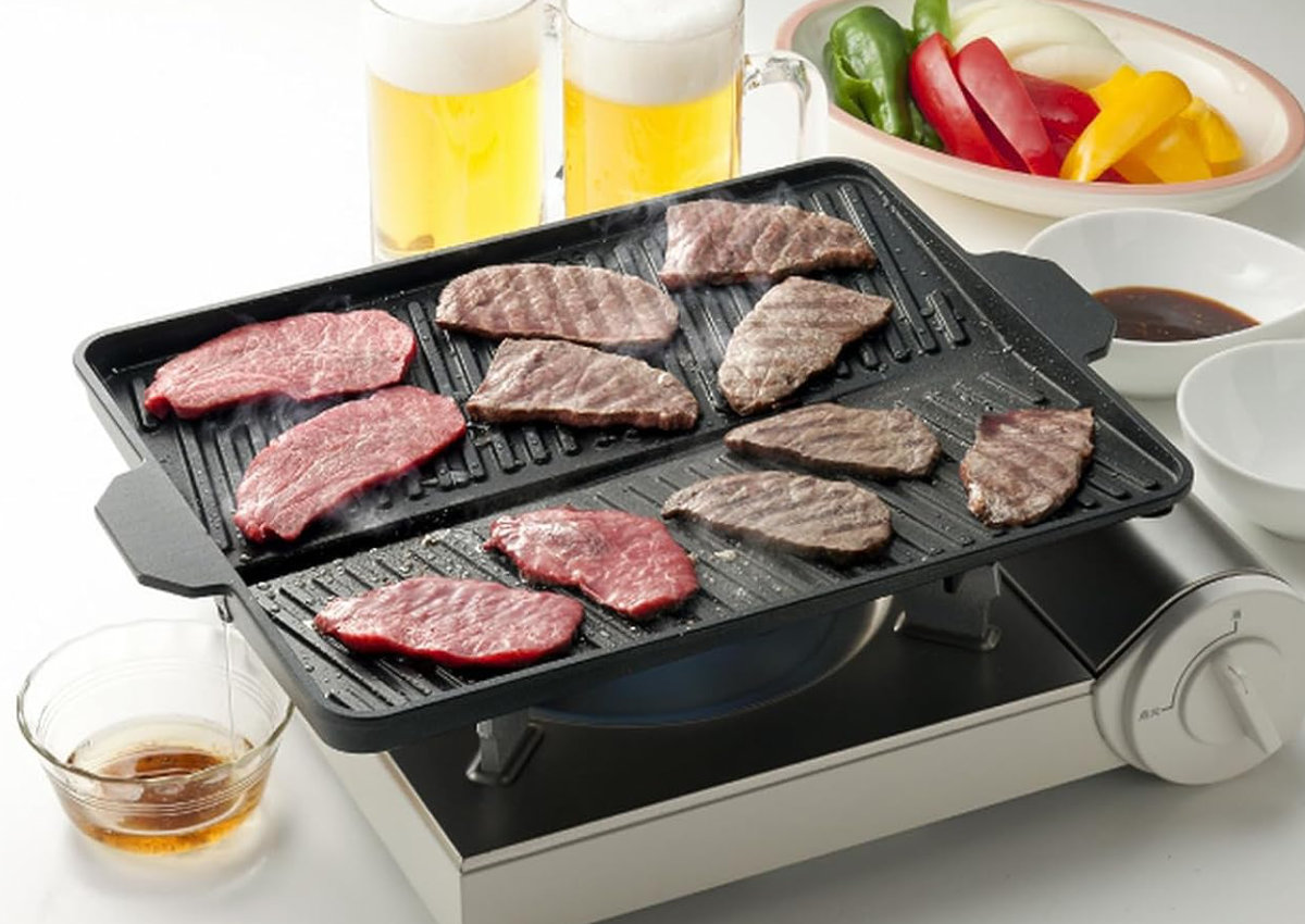 ヘルシー焼肉プレート 角型 ガス火専用 （ カセットコンロ対応 グリル