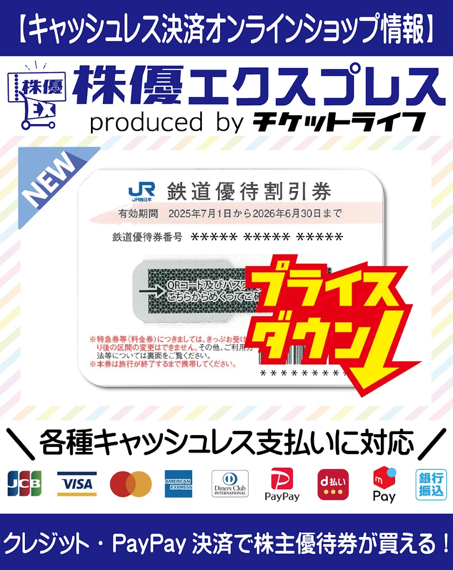 株優エクスプレス - ANA/JAL/JR西日本/JR東日本株主優待券コードの