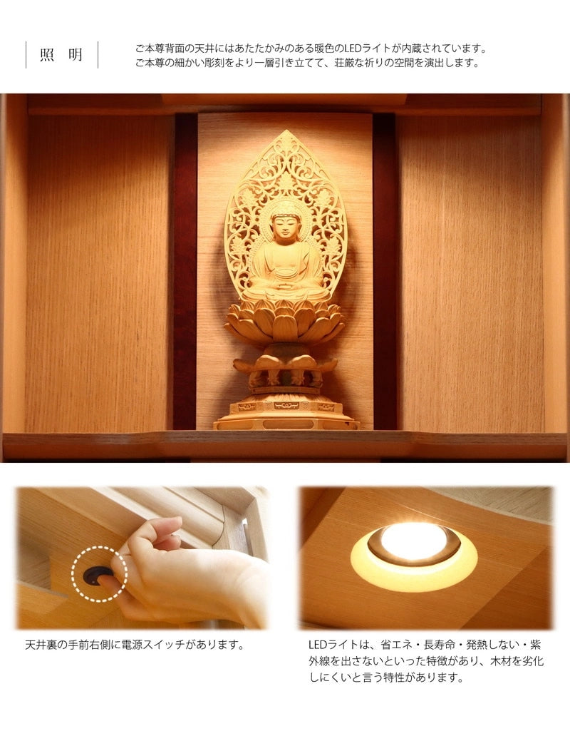 モダン仏壇 ダミエ ホワイトベージュ 18号 上置きタイプ | お仏壇の