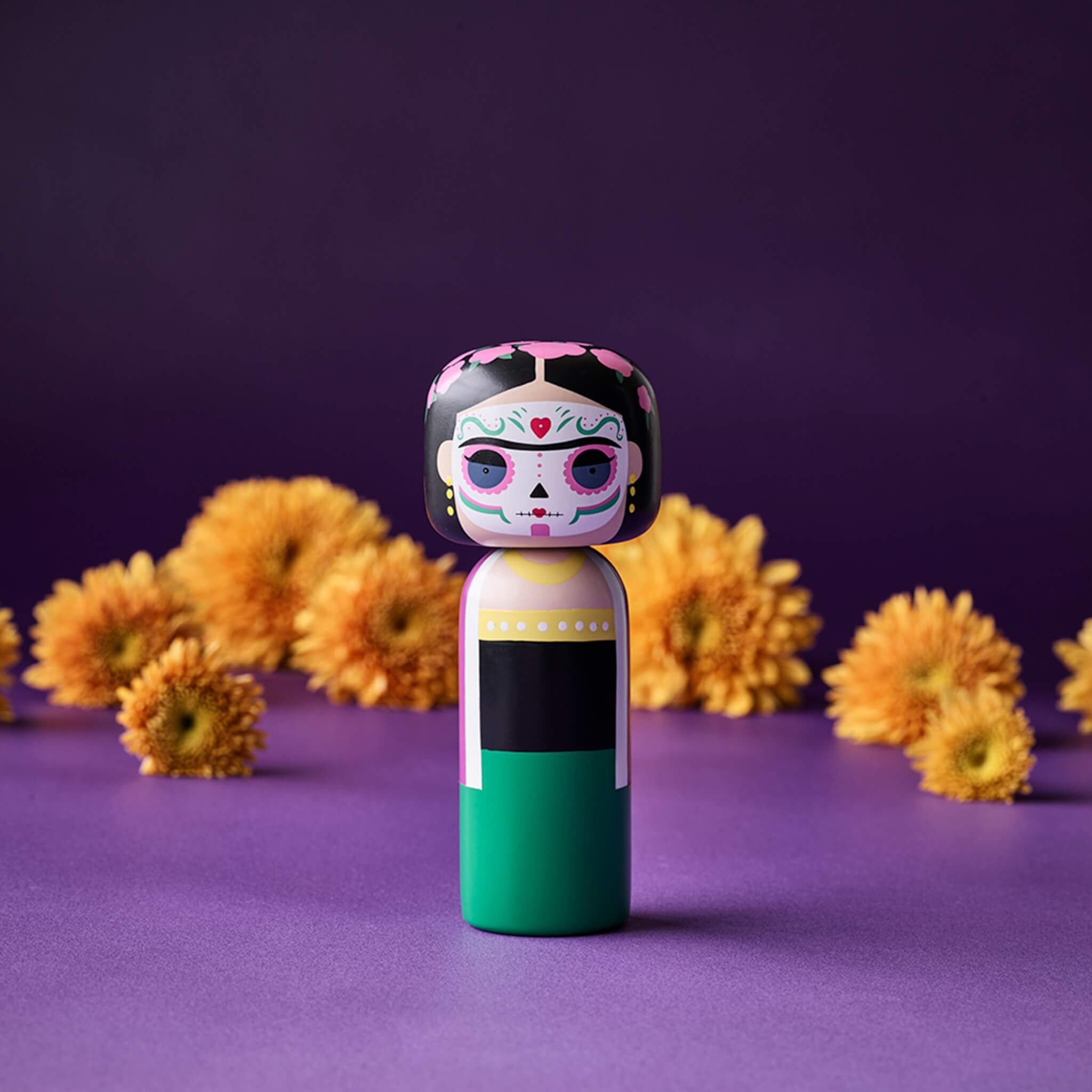 Kokeshi Doll - Frida, Dia De Los Muertos – Lucie Kaas