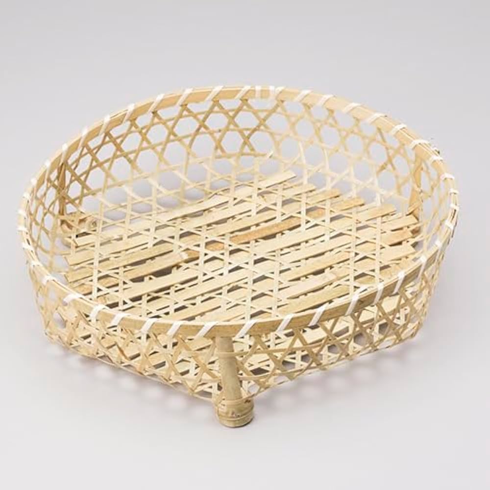 Amazon.co.jp: トータル通販 竹三ツ足丸カゴのみ 8寸 820-23002(Z982