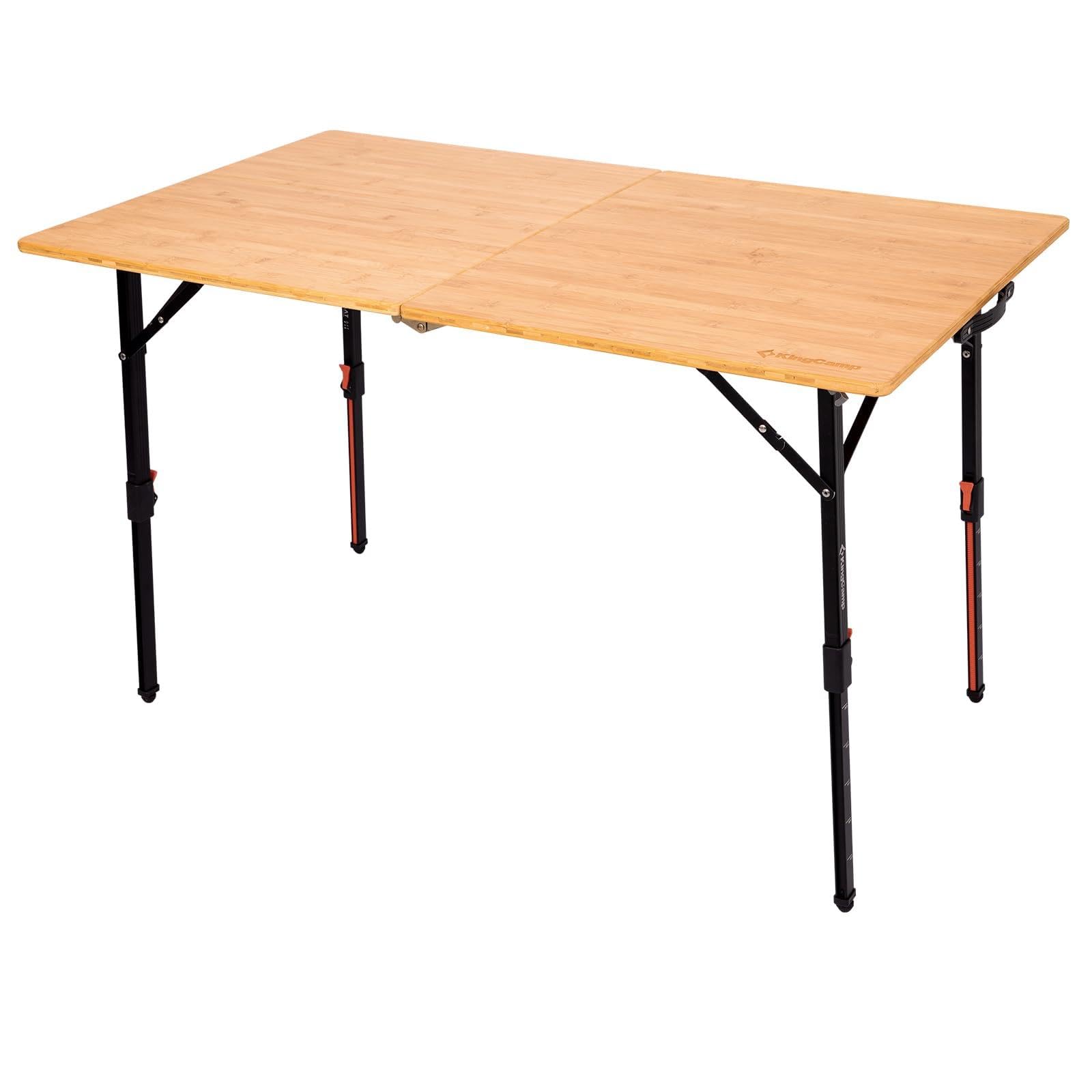 Amazon.com: KingCamp Bamboo Folding Table, 47 Inch Large Portable