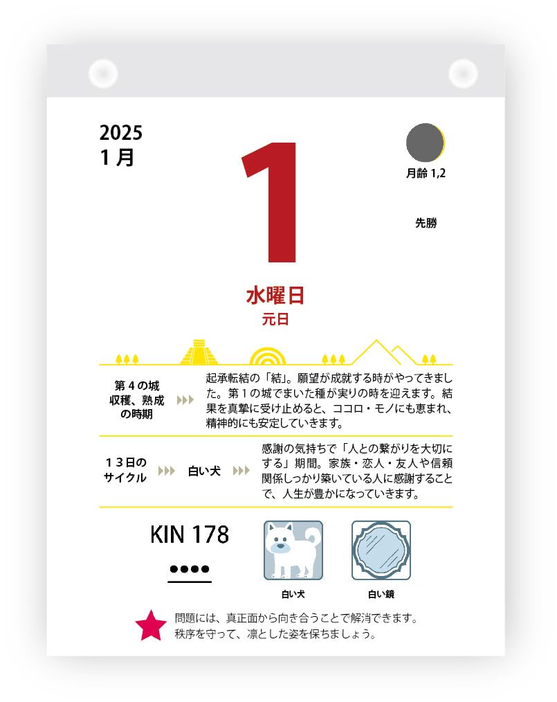 Amazon | マヤ暦日めくりカレンダー マヤ暦簡単解説書付き