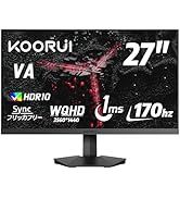 Amazon.co.jp: KOORUI ゲーミングモニター 24.5インチ (180Hz/1ms/フル