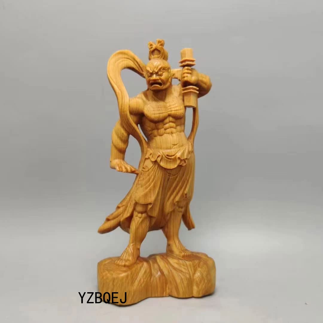 Amazon｜仏像 木彫り 金剛力士像 二体一対 天然 崖柏木 仁王像 護法善