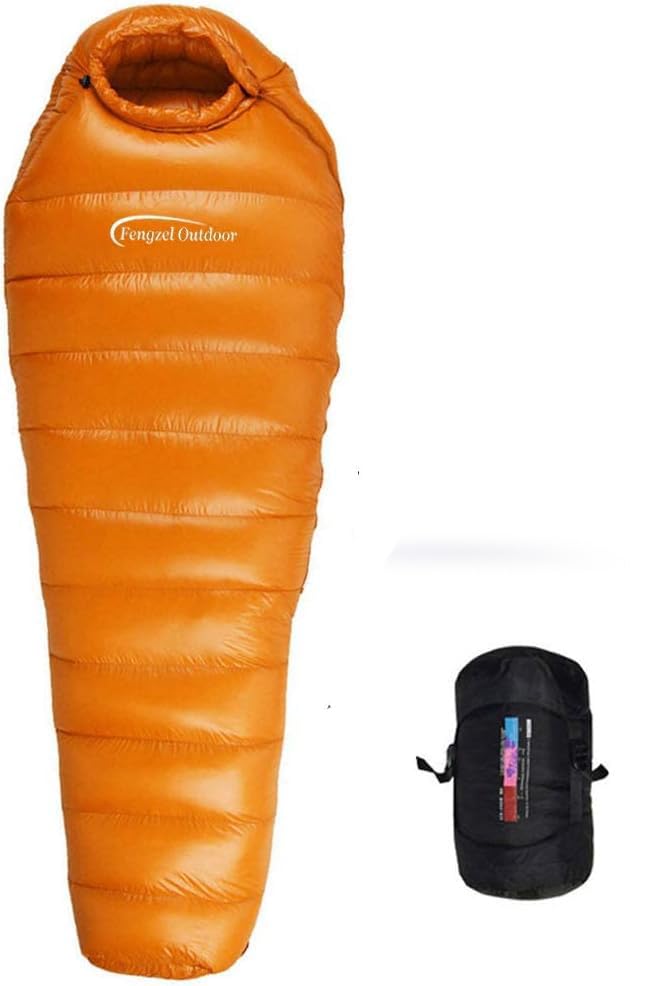 Amazon.co.jp: Fengzel Outdoor マミー型 寝袋 ダウン90% 400-2500g