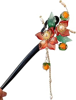 Amazon.co.jp: SUKIMIND かんざし 一本挿し 長い 木製 簪 花 中華風