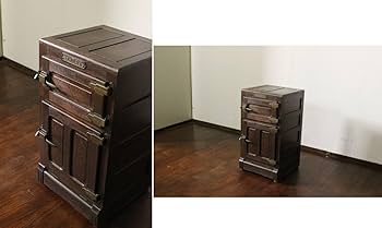 Amazon.co.jp: アンティーク古い昔の木製氷冷蔵庫昭和レトロインテリア