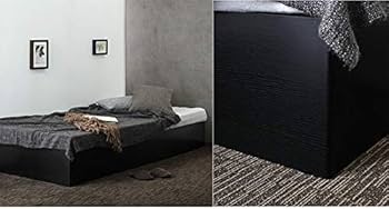 Amazon｜ベッド ベッドフレーム シングル ブラック 黒 ヘッドレス 長さ