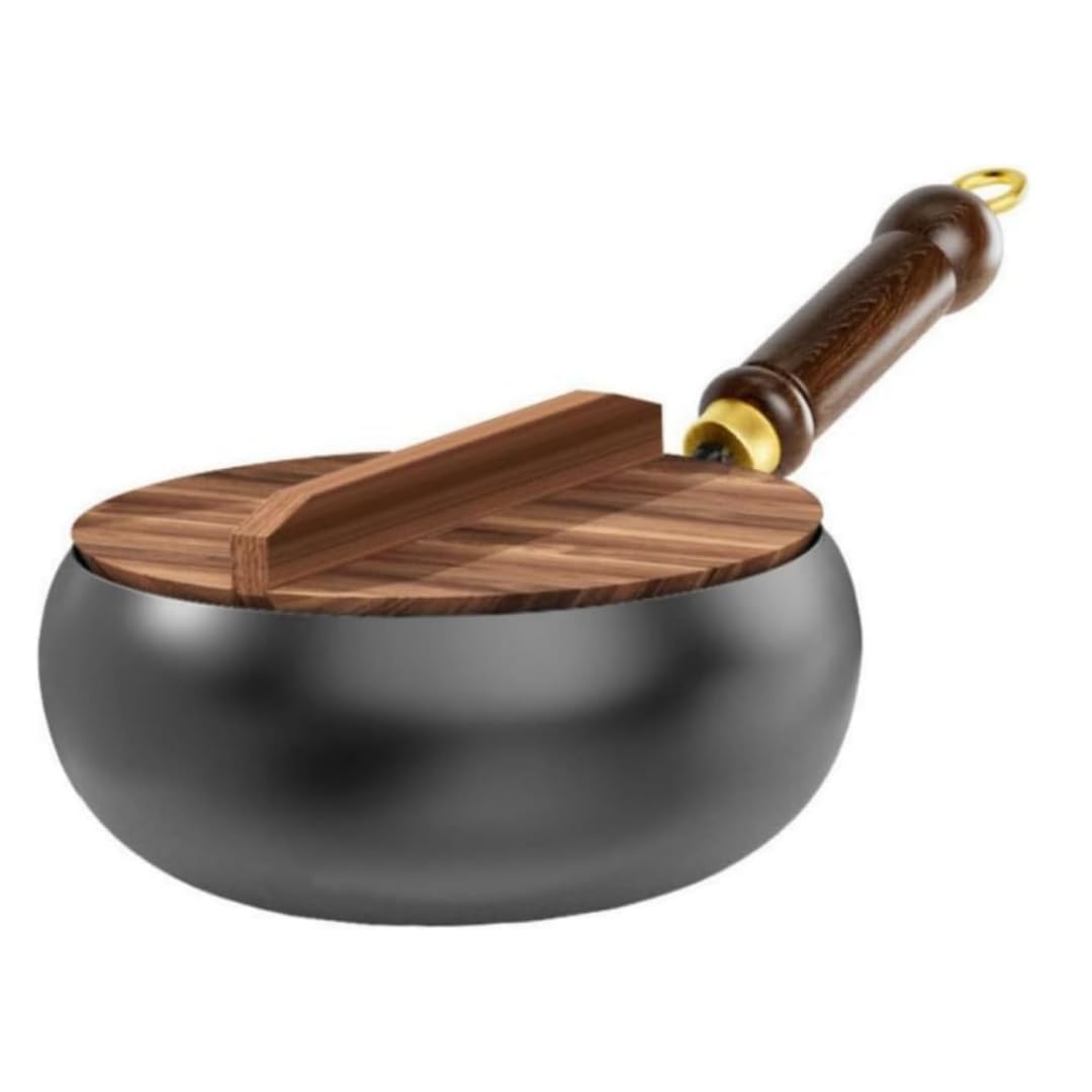 Amazon | 古代製法 大きな腹鍋 せん鉄鍋小中華鍋炒め物煮物スープ24CM