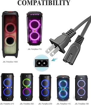 Amazon.com: AC Power Cord for JBL PartyBox 320 120 110 310 100 200